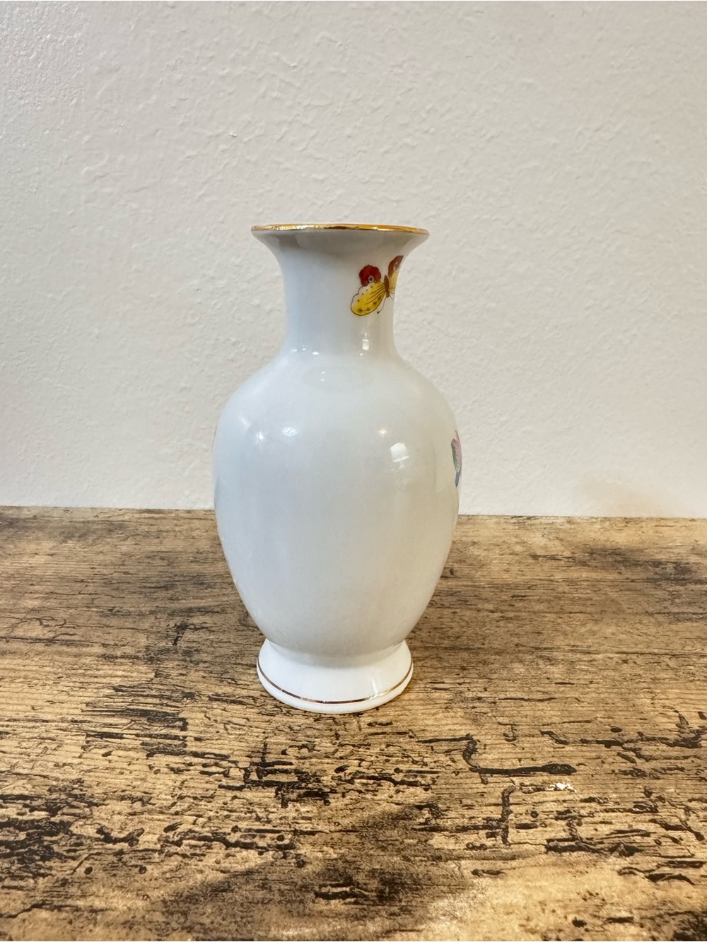Vintage JGI Shaddy Mino Japan Porcelain Bud Vase Daffodil Floral Gold Trim - Picture 4 of 7